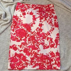 Spring floral pencil skirt